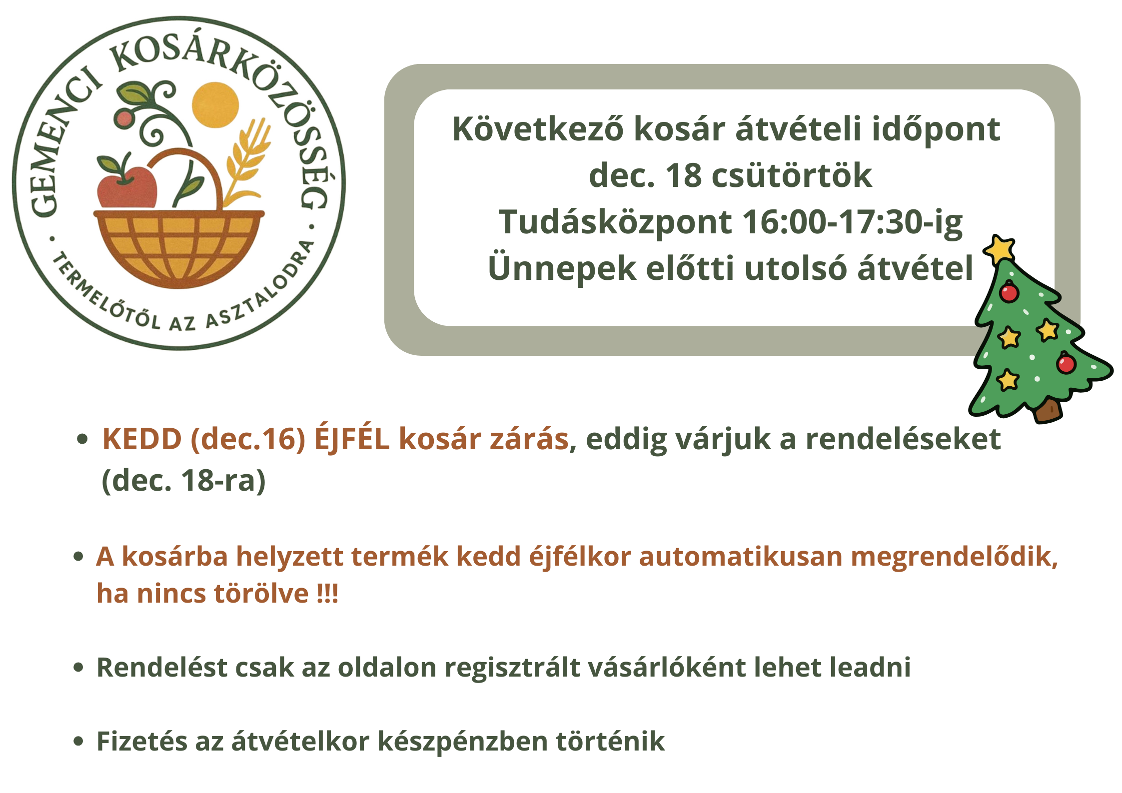 Kosár átvétel csütörtök