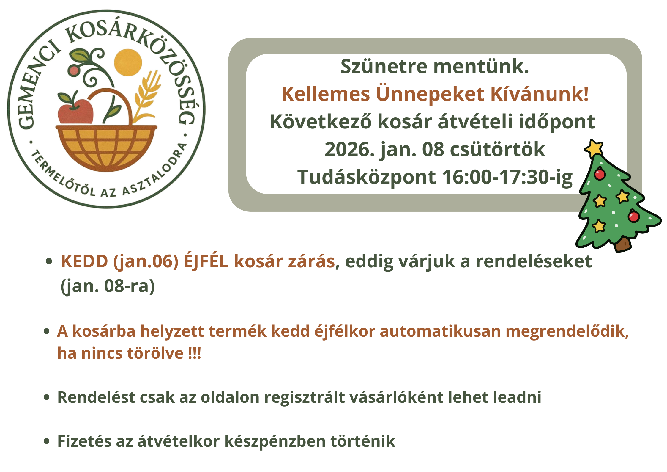 Kosár átvétel csütörtök